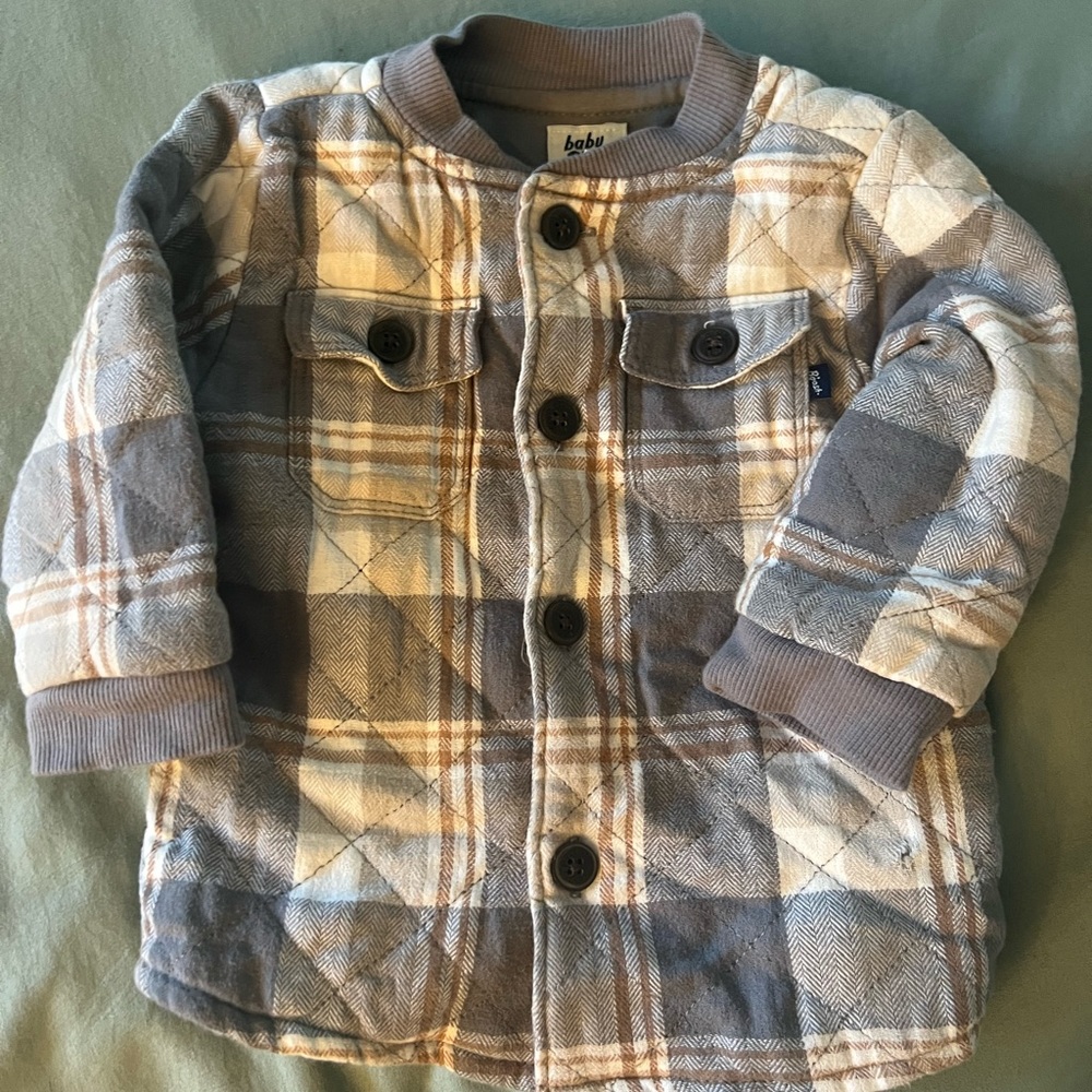 Neutral color thick button up perfect for fall!